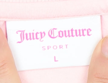 Juicy Couture Women Pink Sport Logo T-Shirt Size L