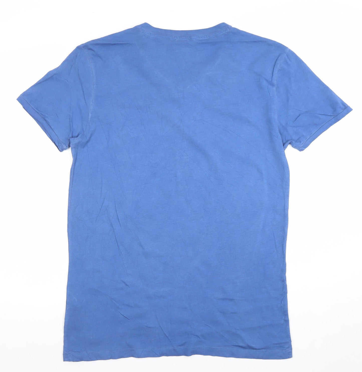 Hugo Boss Men's Blue V-Neck Short Sleeve Regular Fit Cotton T-Shirt M