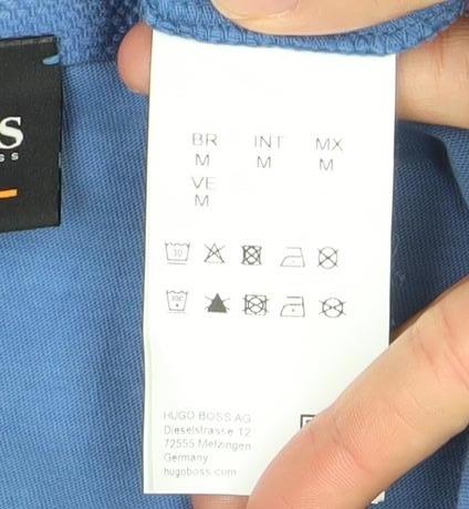 Hugo Boss Men's Blue V-Neck Short Sleeve Regular Fit Cotton T-Shirt M