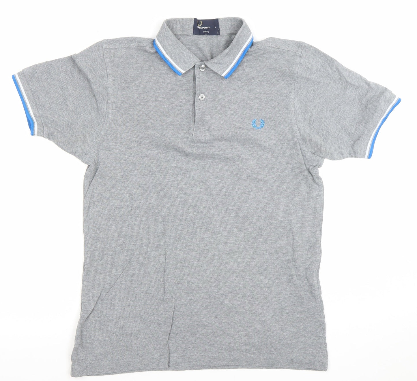 Fred Perry Men's Grey Slim Fit Polo Shirt S Short Sleeve Cotton