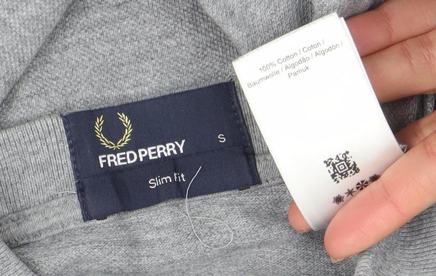 Fred Perry Men's Grey Slim Fit Polo Shirt S Short Sleeve Cotton