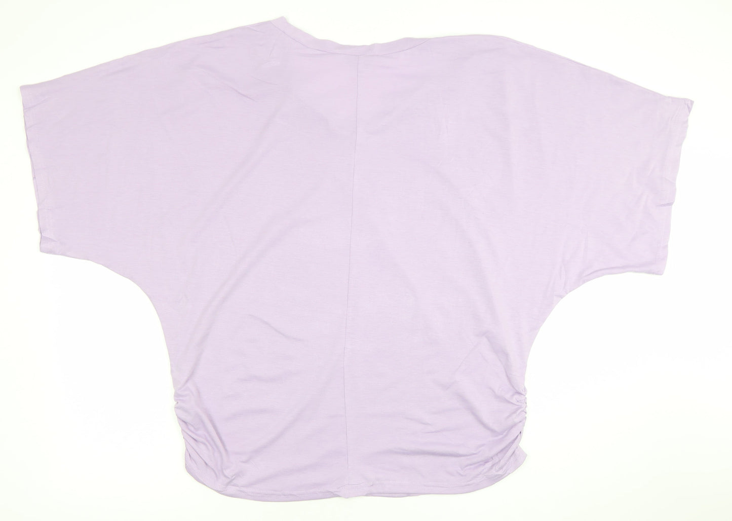 Tamsy Women’s Purple Relaxed Fit V-Neck Dolman Sleeve T-Shirt L