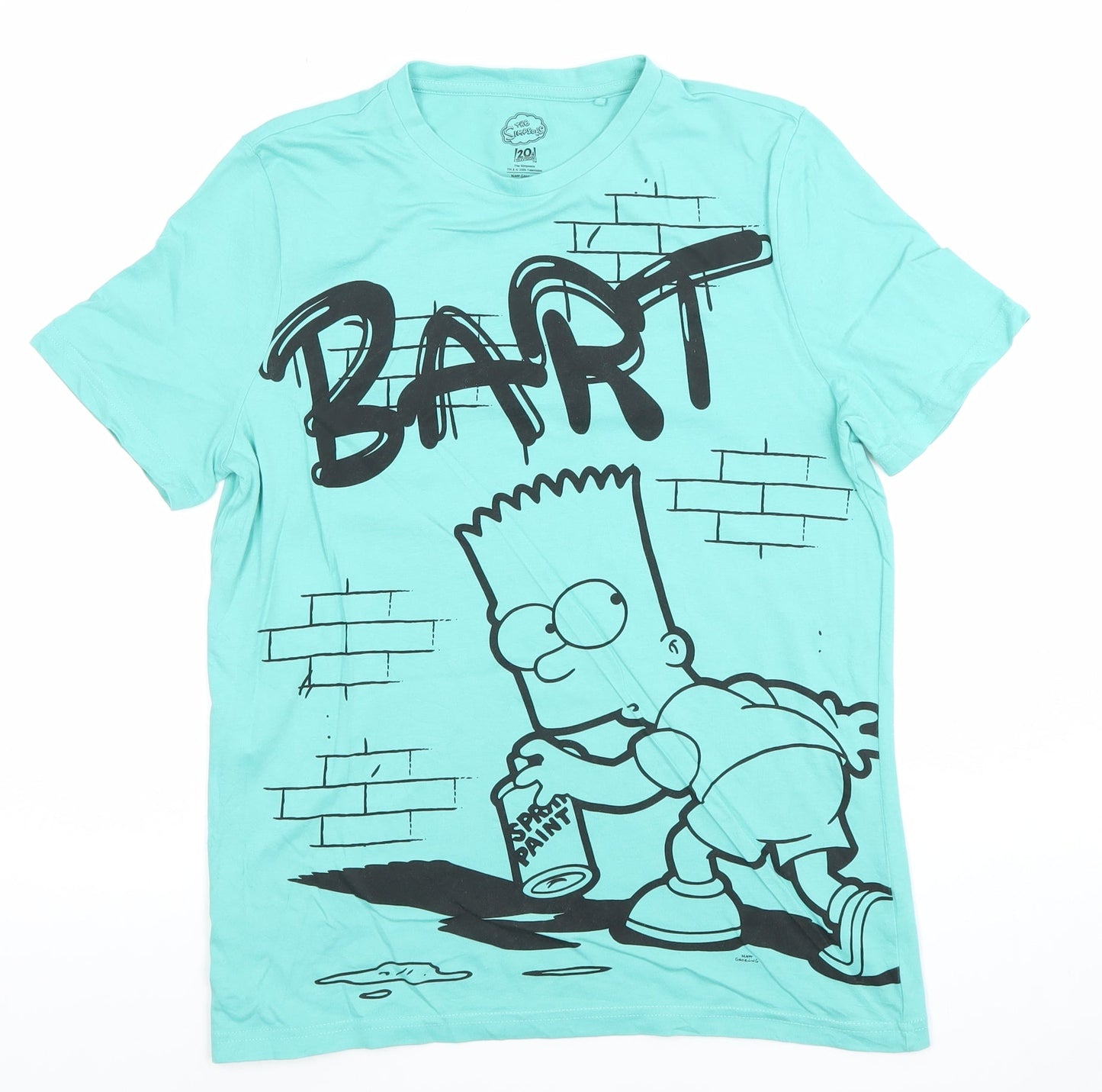 The Simpsons Boys Blue Bart Simpson T-Shirt 13-14 Years Short Sleeve Graphic Tee