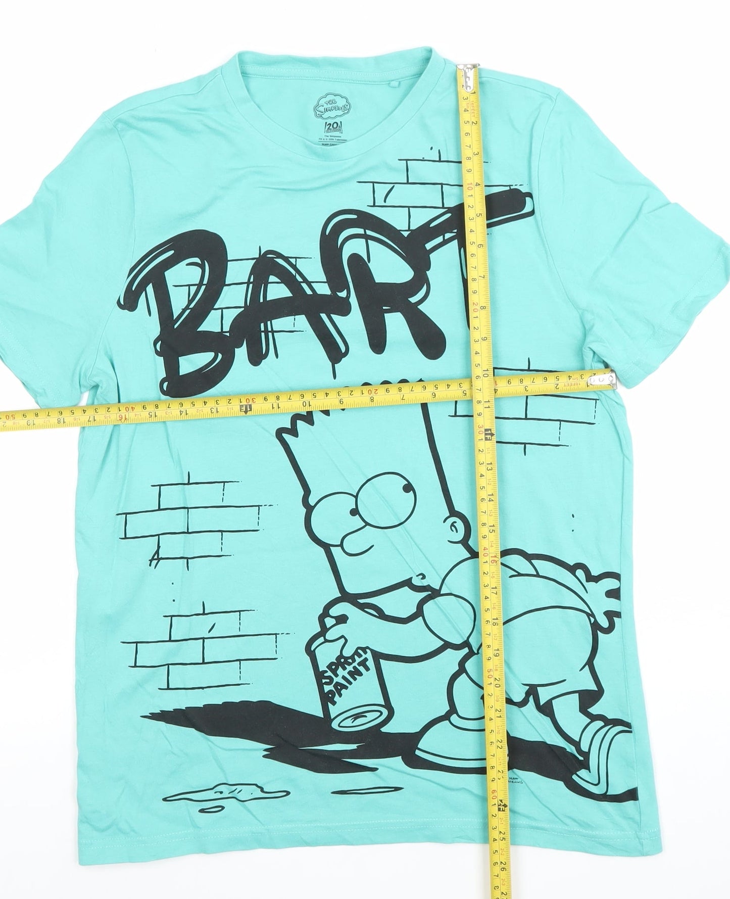The Simpsons Boys Blue Bart Simpson T-Shirt 13-14 Years Short Sleeve Graphic Tee