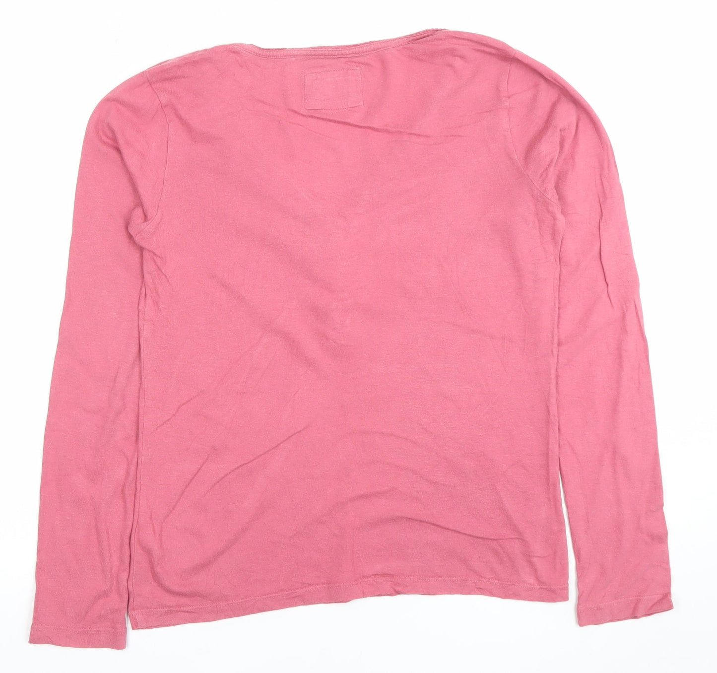 FatFace Women Pink Cotton Modal Long Sleeve Pyjama Top UK 10