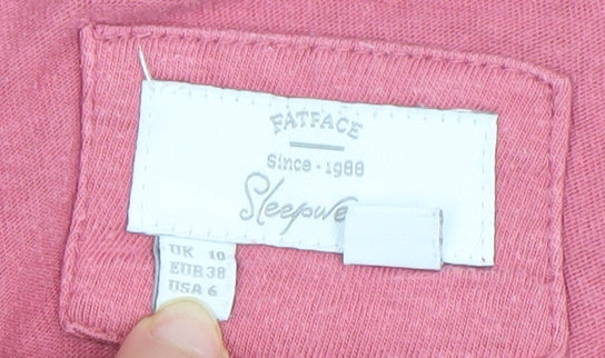 FatFace Women Pink Cotton Modal Long Sleeve Pyjama Top UK 10