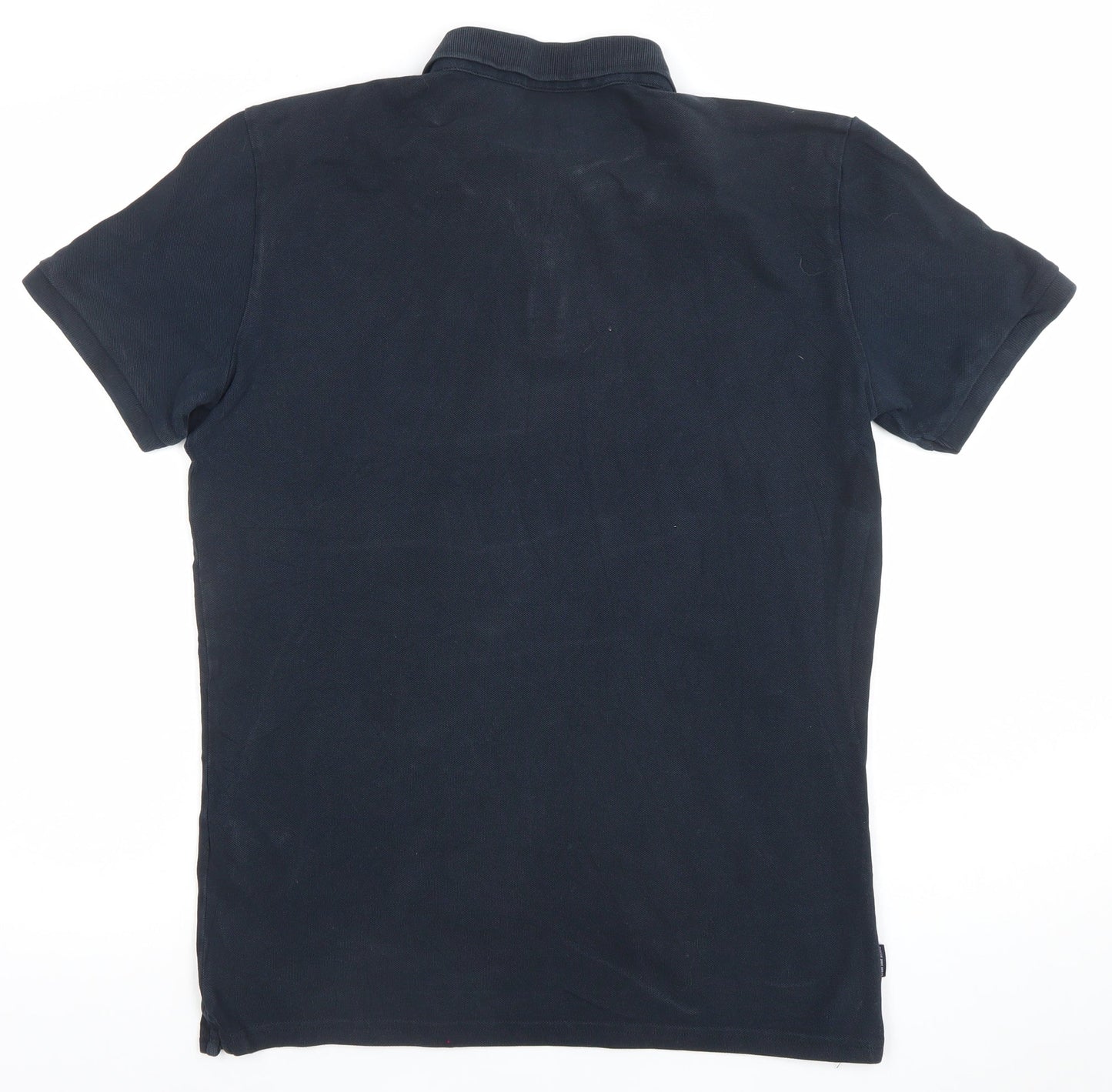 Superdry Men's Black Cotton Slim Fit Polo Shirt Medium