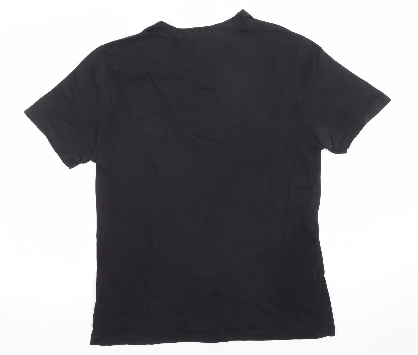 Hugo Boss Men's Black V-Neck Cotton T-Shirt Size M Regular Fit