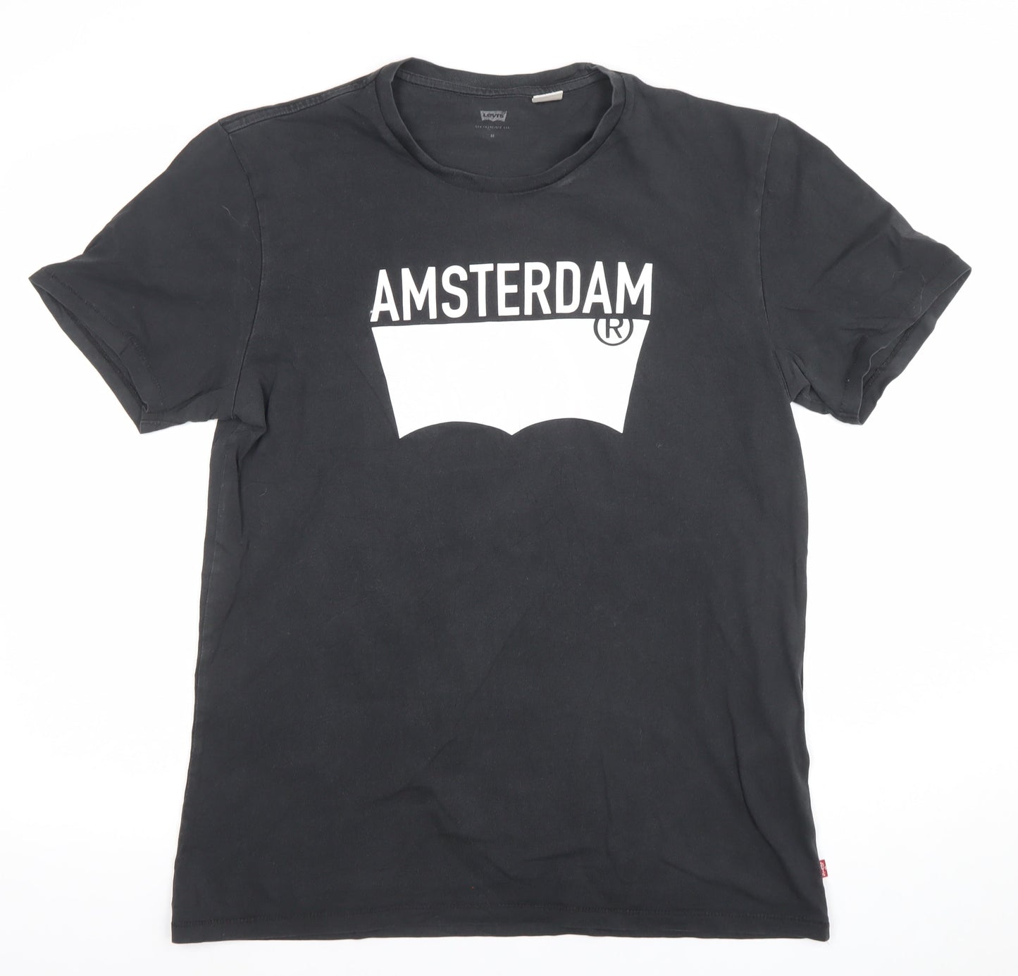 Levi's Men's Black Amsterdam Graphic Cotton T-Shirt Size M