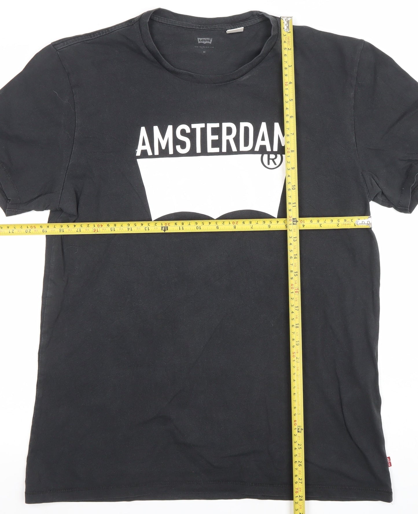Levi's Men's Black Amsterdam Graphic Cotton T-Shirt Size M