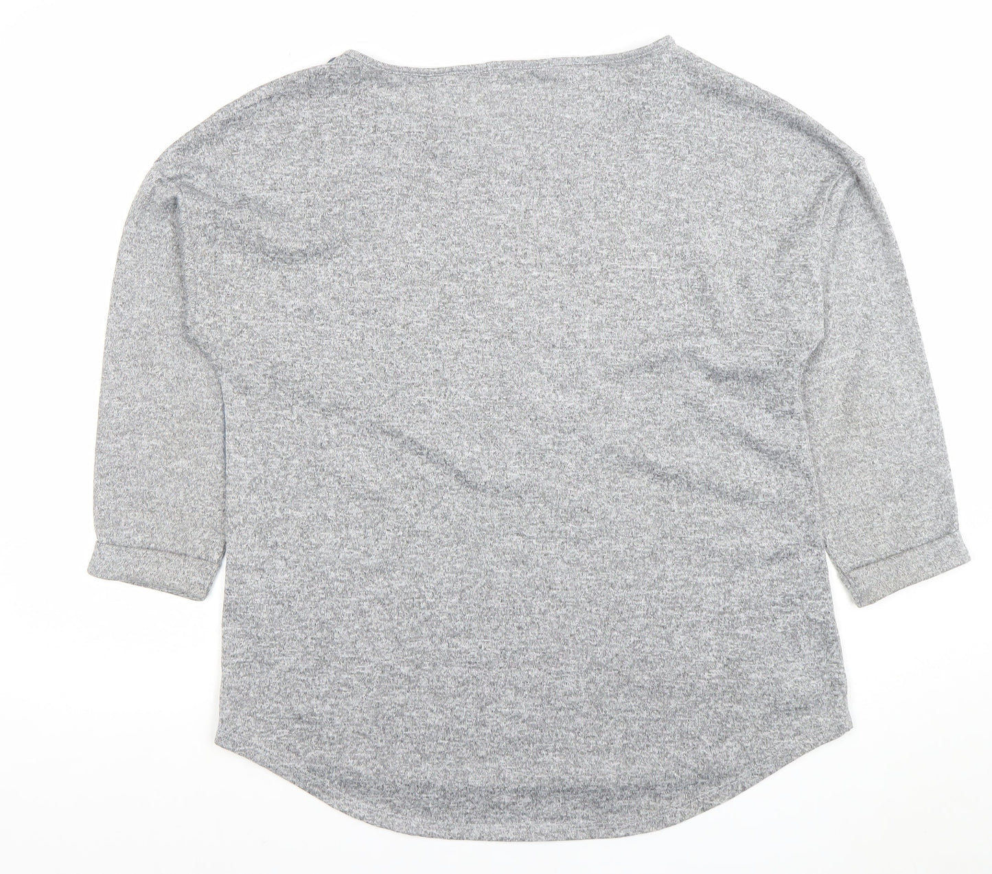 Roman Women’s Grey Colourblock Star Top Size 14 3/4 Sleeve