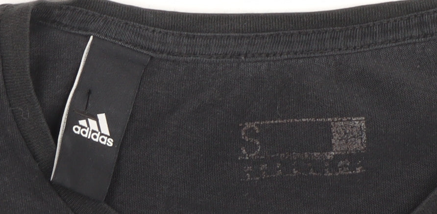 Adidas Men's Black Graphic Logo Cotton T-Shirt Size S