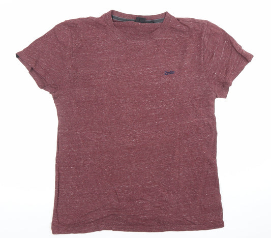 Superdry Studios Men's Maroon Short Sleeve T-Shirt Size M Cotton Blend
