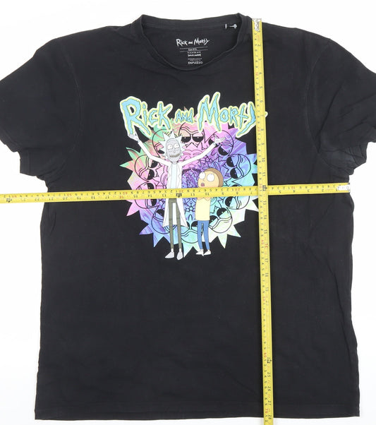 Difuzed Rick and Morty Black 2XL Men's Graphic T-Shirt