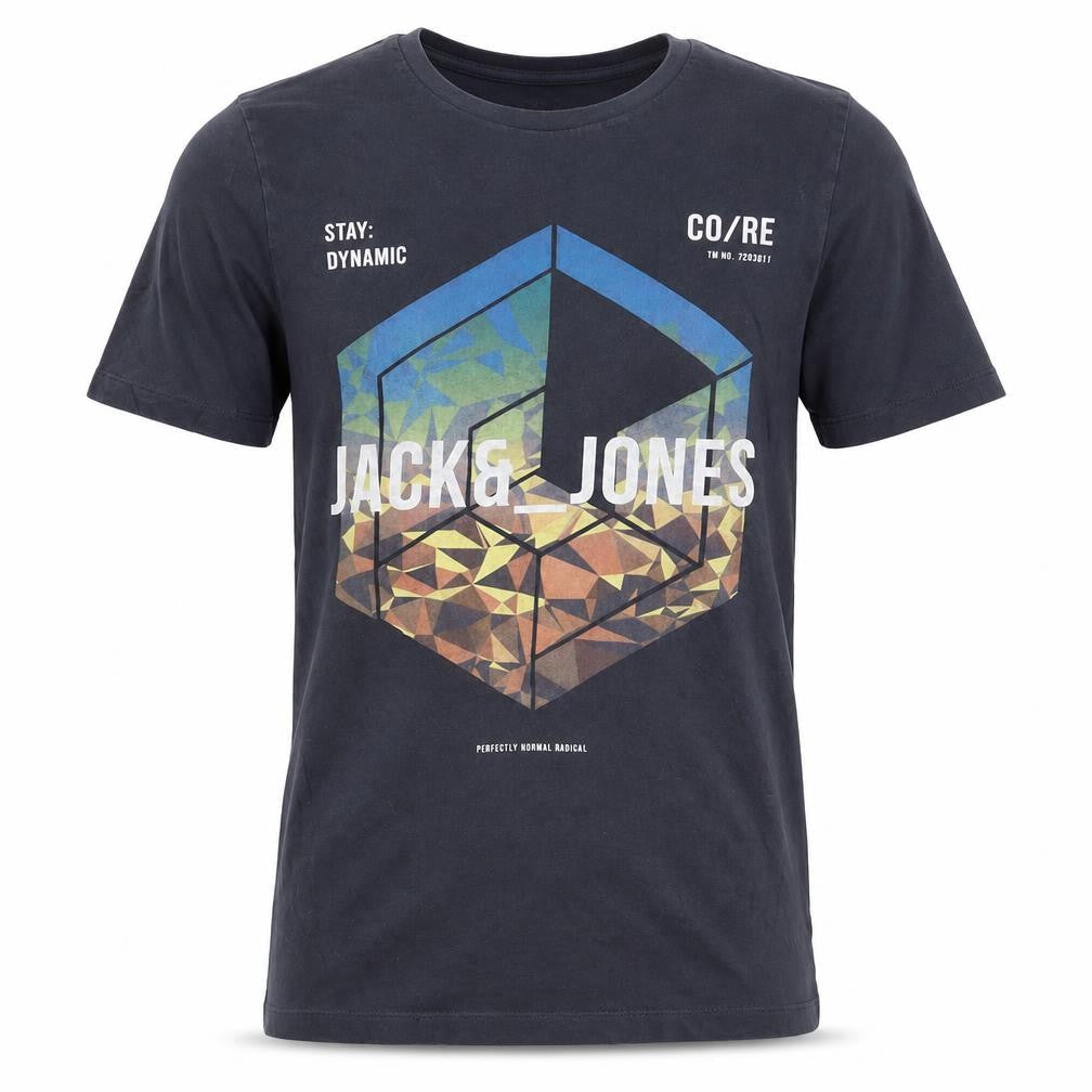 Mens UK Size M JACK & JONES Black  Cotton T-Shirt