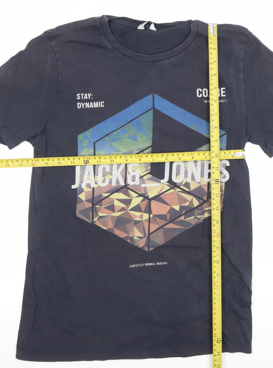 Mens UK Size M JACK & JONES Black  Cotton T-Shirt