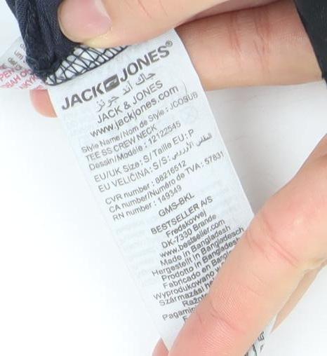 Mens UK Size M JACK & JONES Black  Cotton T-Shirt