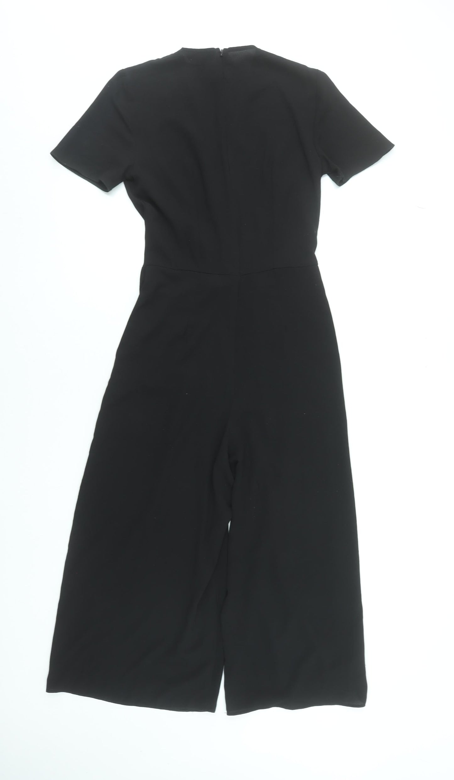 Miss Selfridge Women's Black Short Sleeve Wide-Leg Jumpsuit UK 6