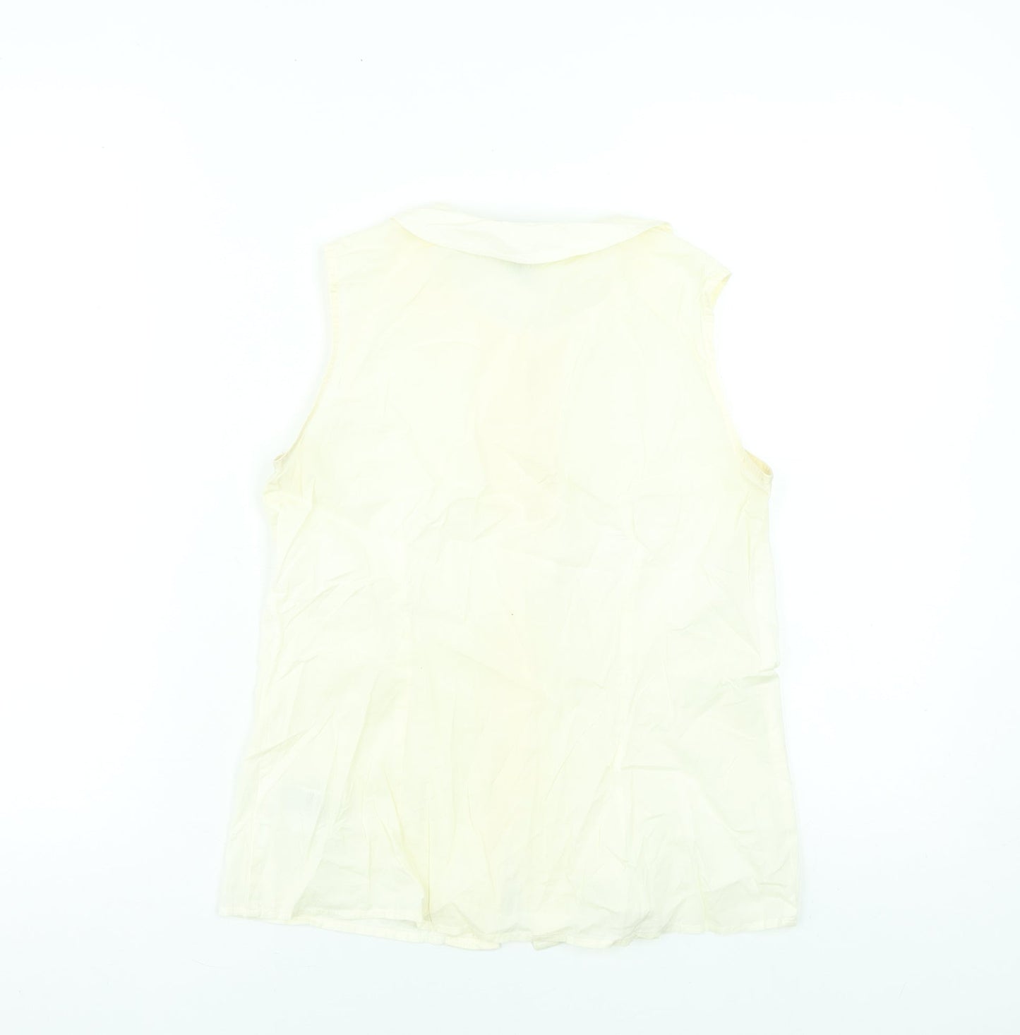 Tommy Hilfiger Women's Beige Sleeveless Button-Up Cotton Shirt XS