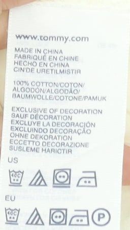 Tommy Hilfiger Women's Beige Sleeveless Button-Up Cotton Shirt XS