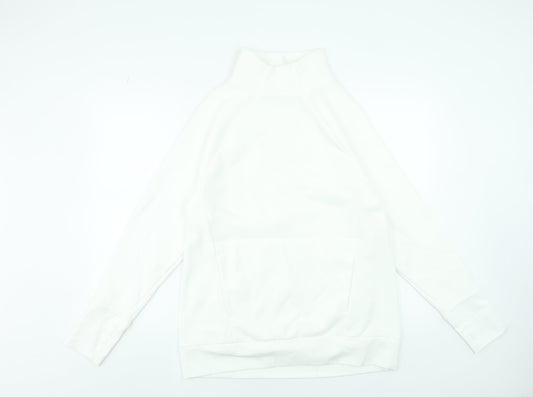 Fabletics Women's White Pullover Sweatshirt Size M Cotton Blend