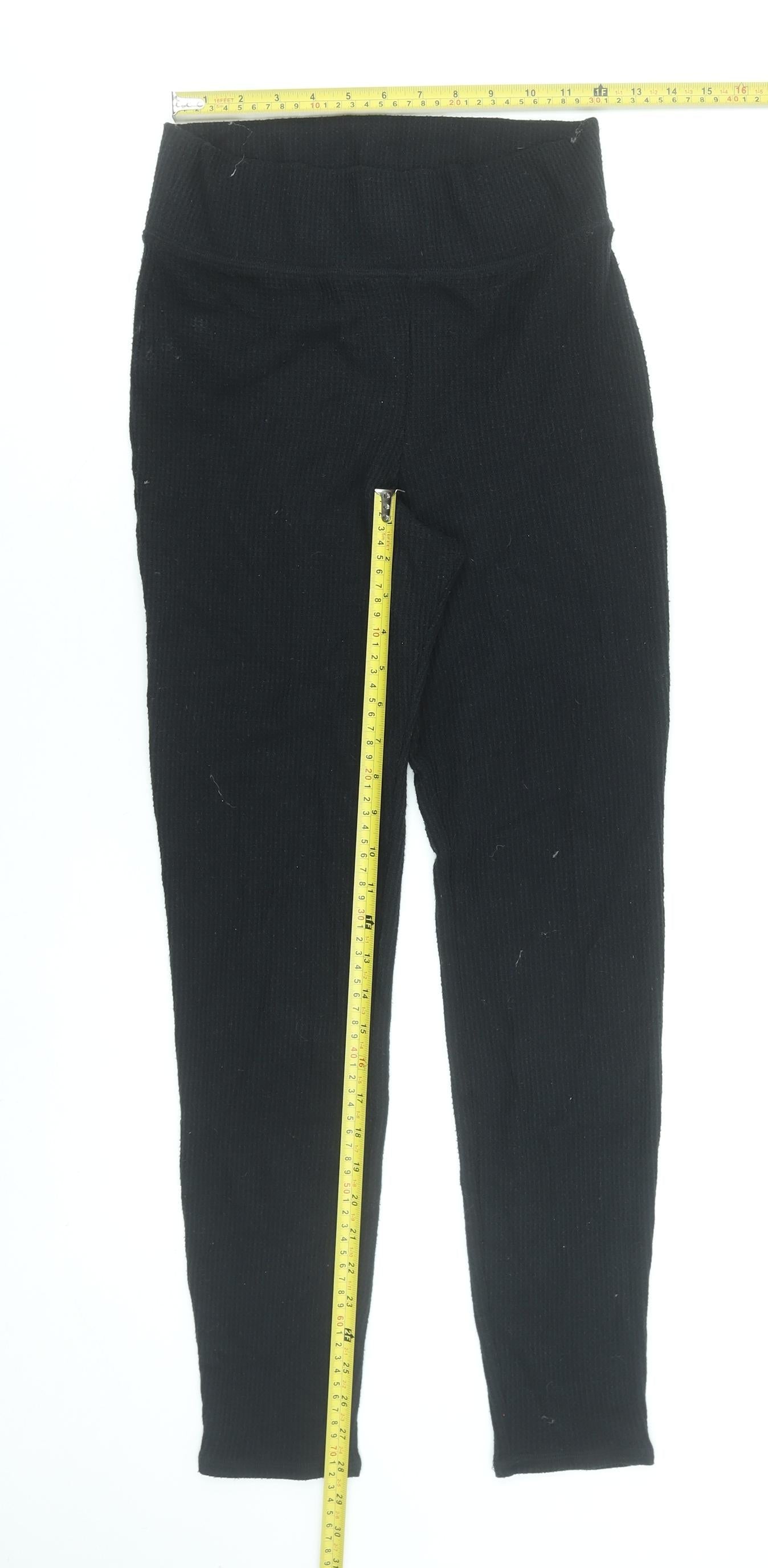 Abercrombie & Fitch Women’s Black Ribbed Ankle Leggings Size L