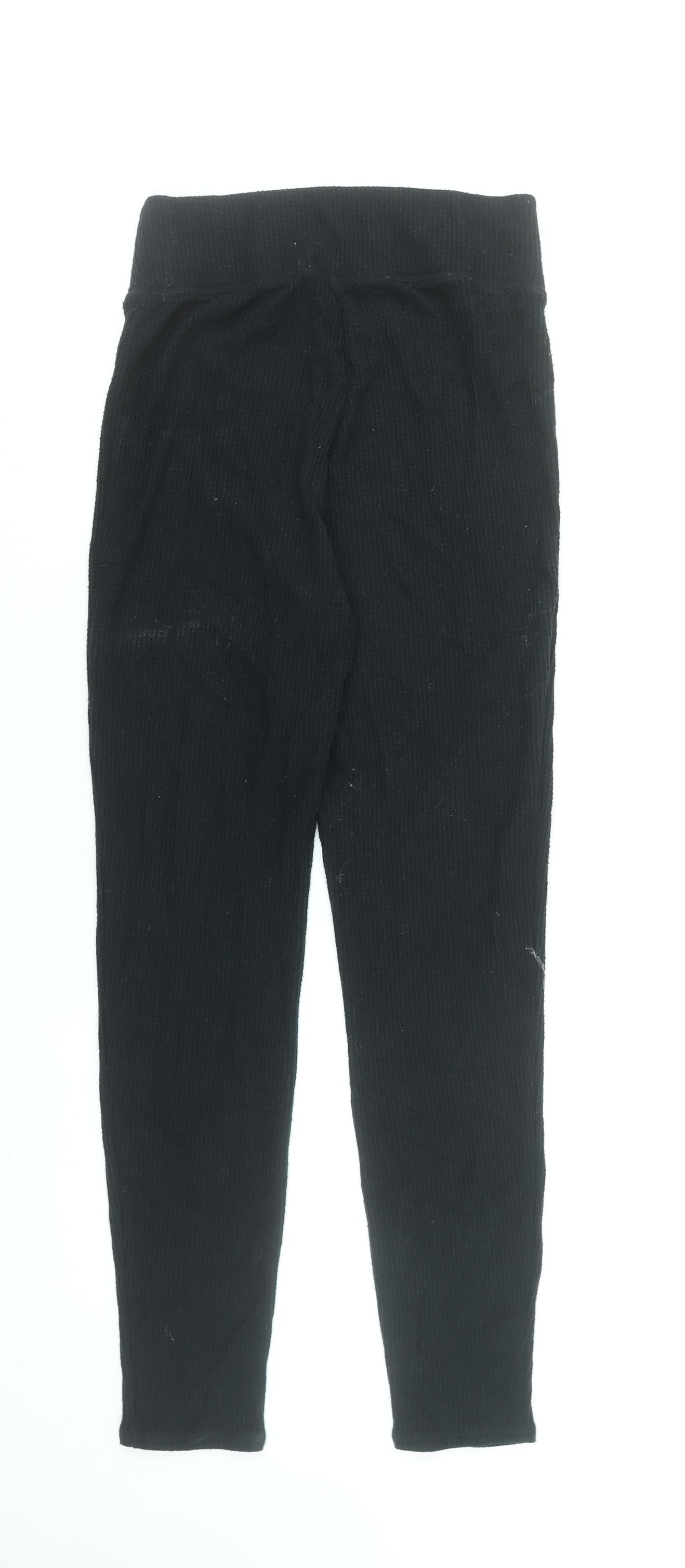 Abercrombie & Fitch Women’s Black Ribbed Ankle Leggings Size L
