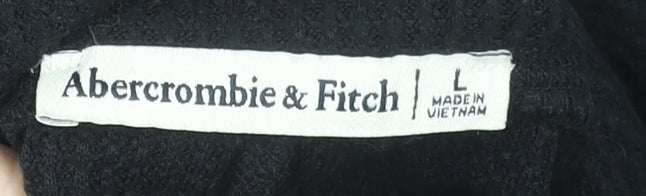 Abercrombie & Fitch Women’s Black Ribbed Ankle Leggings Size L