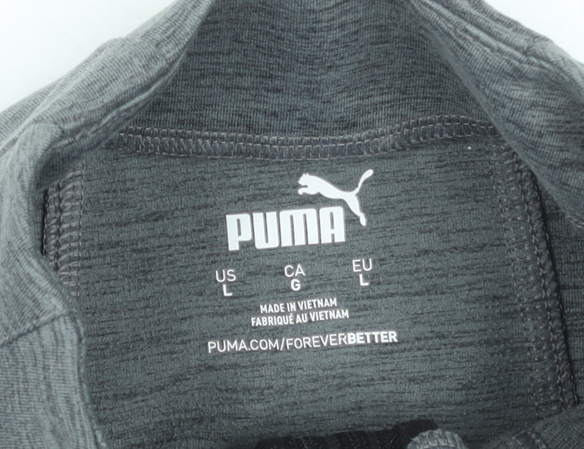 Womens UK L Regular PUMA Grey Full Zip Sweatshirt
