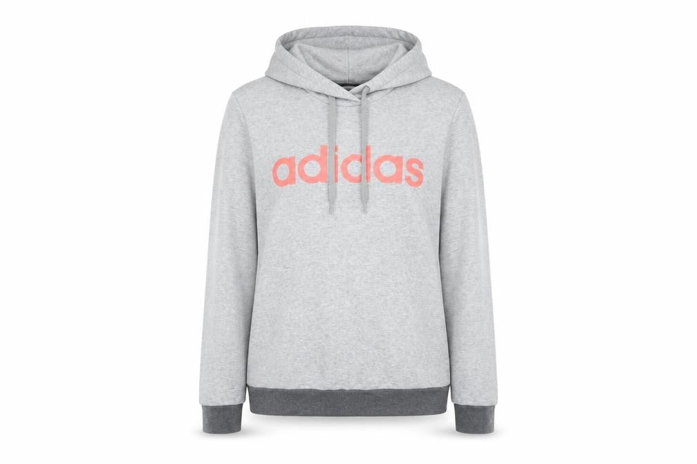 Front view of Adidas Women’s Grey Full Zip Hoodie L 16-18 Cotton Blend