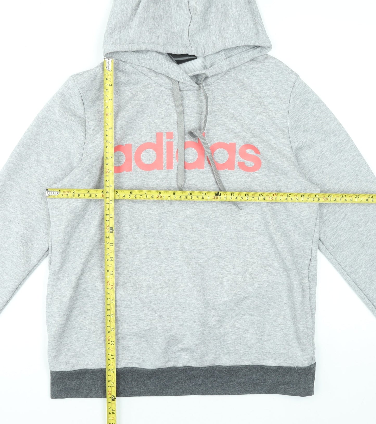 Adidas Women’s Grey Full Zip Hoodie L 16-18 Cotton Blend