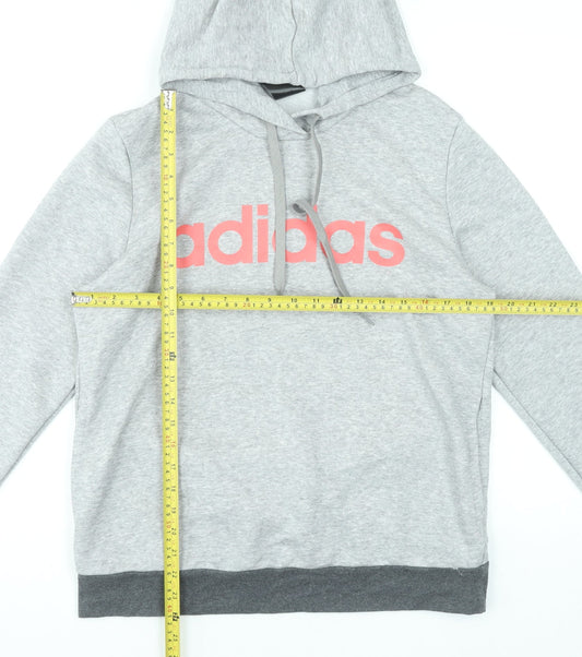 Adidas Women’s Grey Full Zip Hoodie L 16-18 Cotton Blend