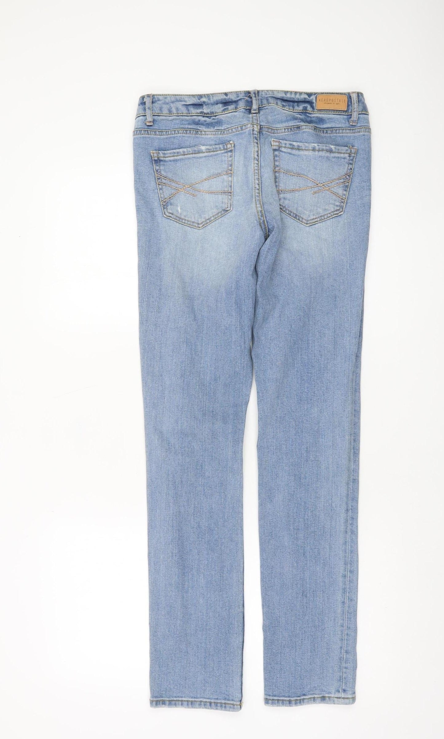Aeropostale Women's Blue Distressed Skinny Jeans Size 6 Regular