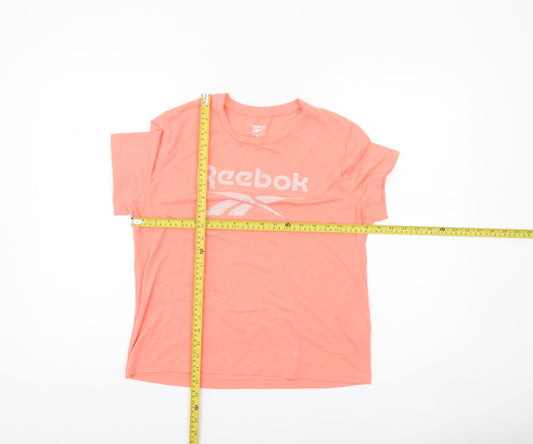 Womens UK Size L Reebok Pink Polyester Blend T-Shirt