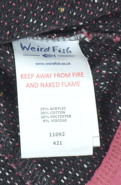 Weird Fish Women Pink Full Zip Hooded Knit Hoodie Size 10
