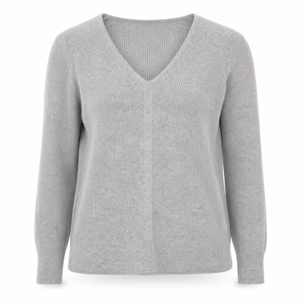 Jasper Conran Women’s Grey V-Neck Long Sleeve Merino Wool Jumper Size 10