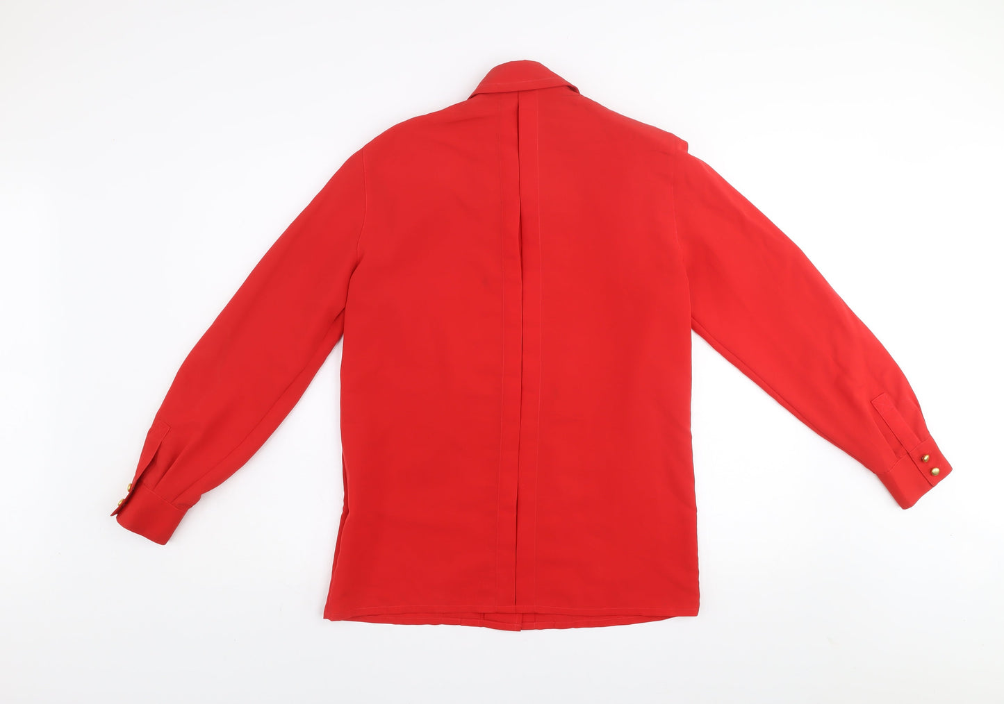 Basler Womens Red Long Sleeve Collared Classic Blouse Size 8