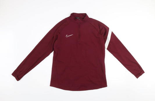 Nike Men's Red 1/4 Zip Dri-FIT Athletic Sweatshirt M