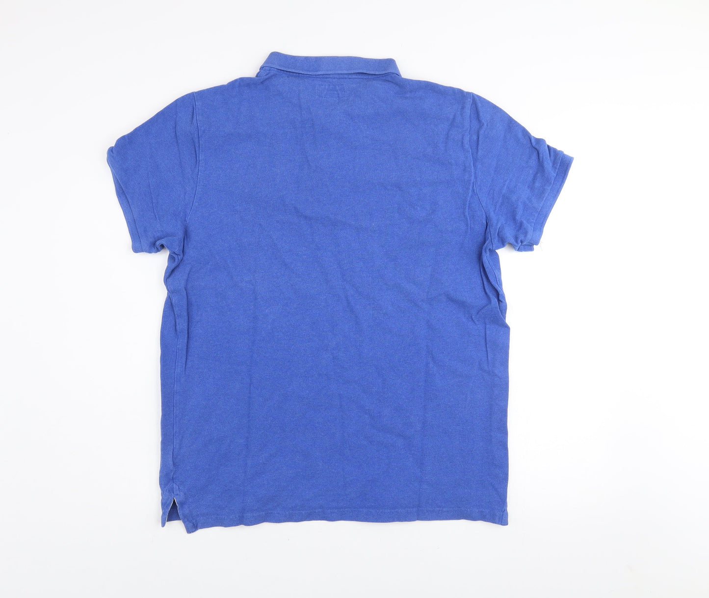 Superdry Men Blue 2XL Cotton Polo Shirt Short Sleeve Casual