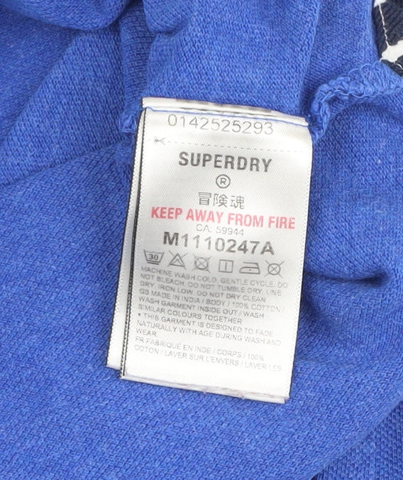 Superdry Men Blue 2XL Cotton Polo Shirt Short Sleeve Casual