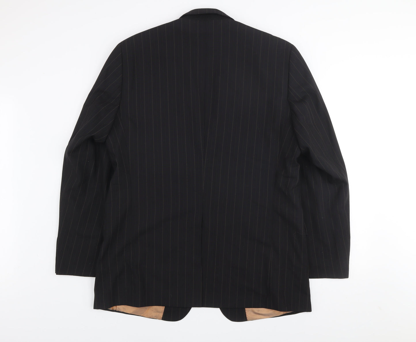 Kartel Men Black 44R Pinstripe Wool Blend Two-Button Blazer