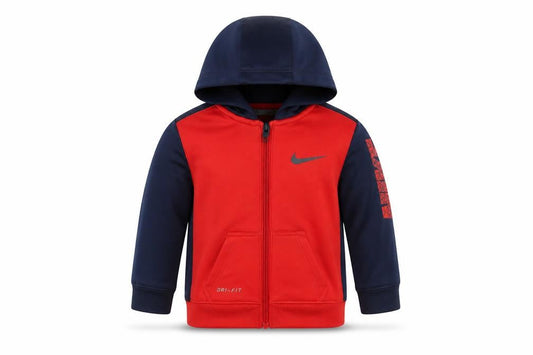 Nike Unisex Baby Red & Navy Hooded Full Zip Dri-FIT Track Jacket 6-9 Months