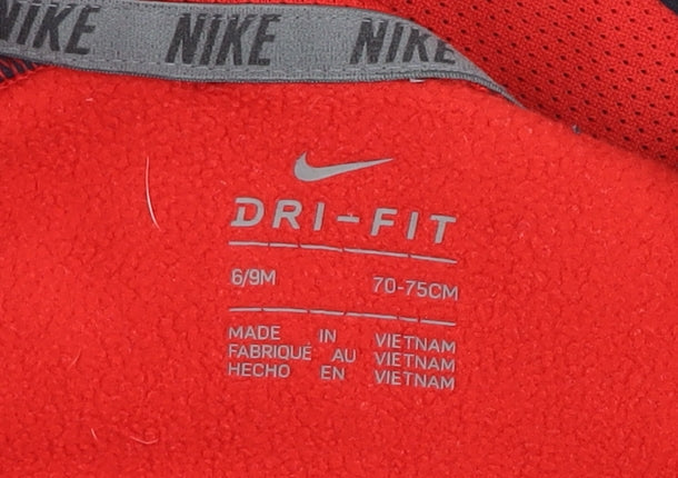 Nike Unisex Baby Red & Navy Hooded Full Zip Dri-FIT Track Jacket 6-9 Months