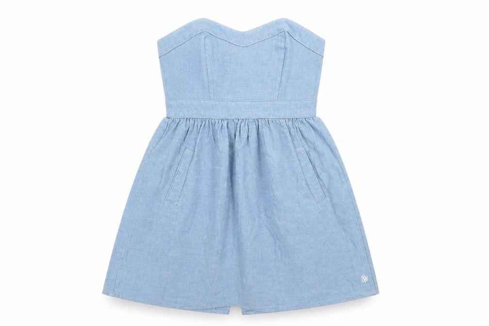 Jack Wills Womens Blue Strapless Sweetheart A-Line Dress Size 10