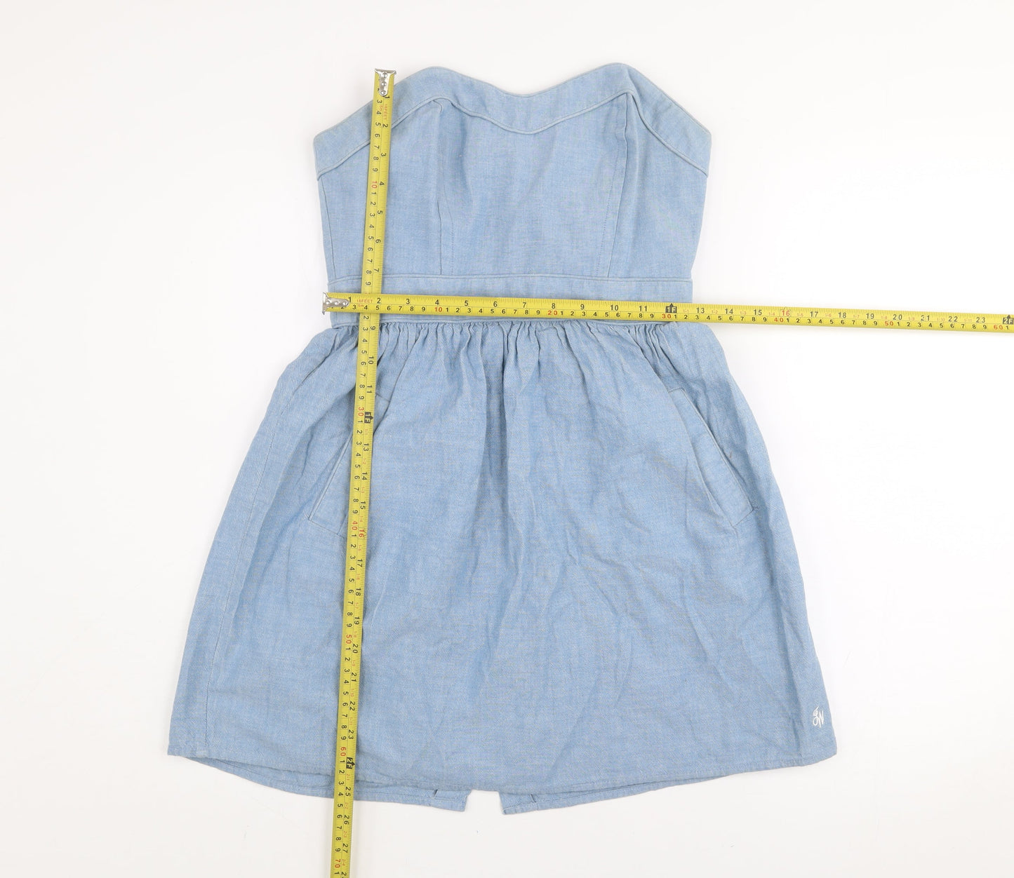 Jack Wills Womens Blue Strapless Sweetheart A-Line Dress Size 10