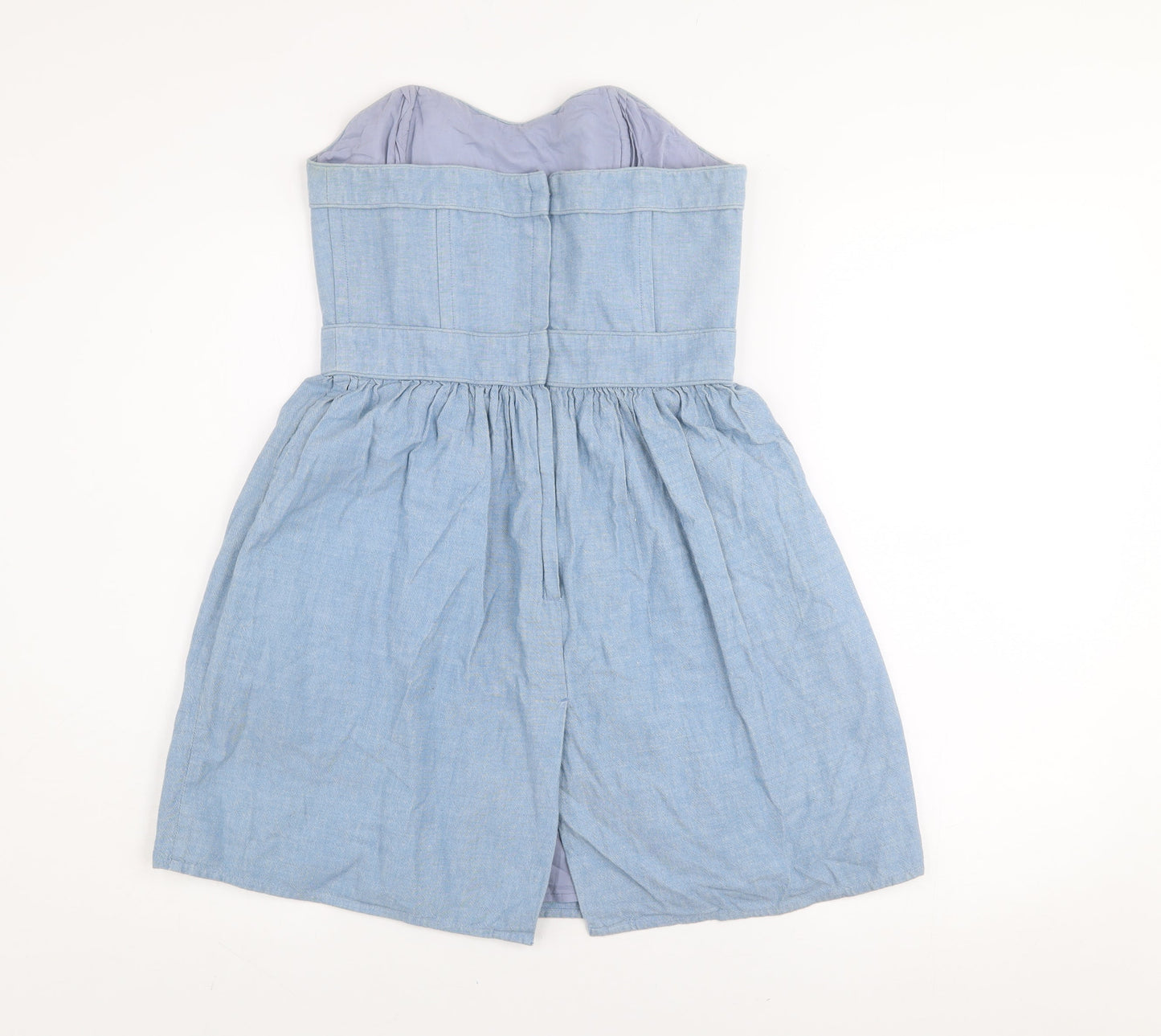 Jack Wills Womens Blue Strapless Sweetheart A-Line Dress Size 10
