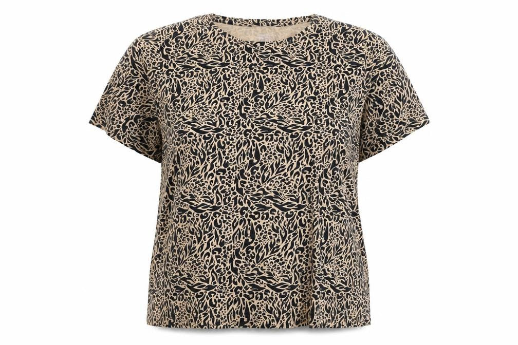 Dunnes Women’s Beige Animal Print Cotton T-Shirt XL