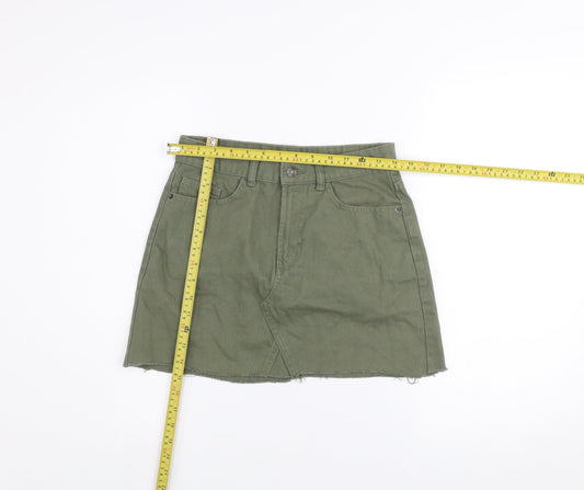 Denim Co Women’s Green Cotton A-Line Short Skirt Size 6