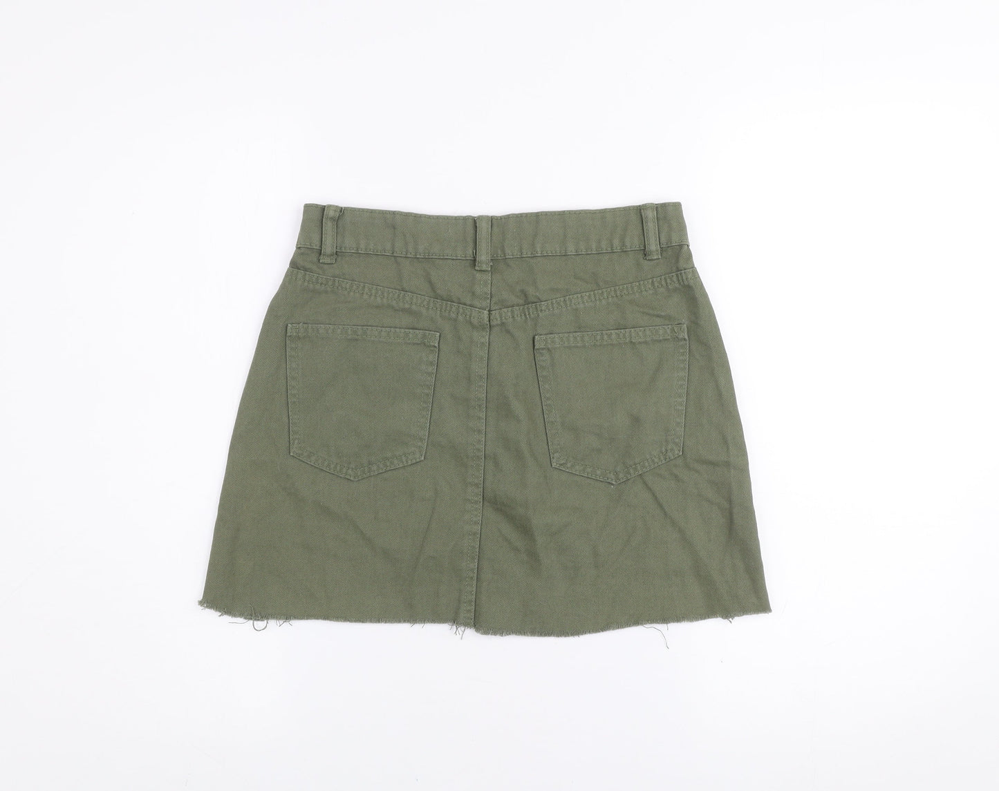 Denim Co Women’s Green Cotton A-Line Short Skirt Size 6
