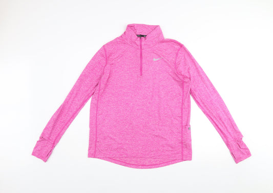 Nike Women's Pink Dri-FIT 1/2 Zip Running Sweatshirt Size M